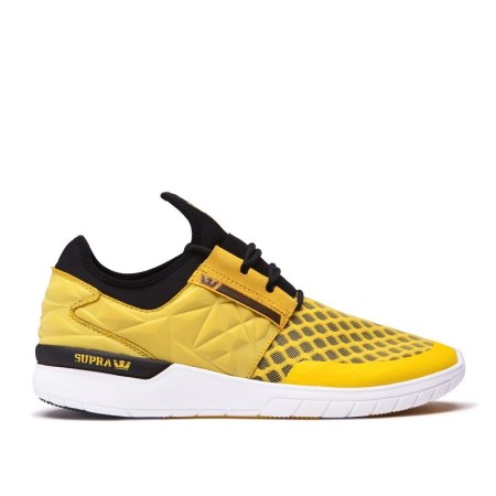 Supra Flow Run Evo Mens Low Tops Shoes Yellow UK 26XYI